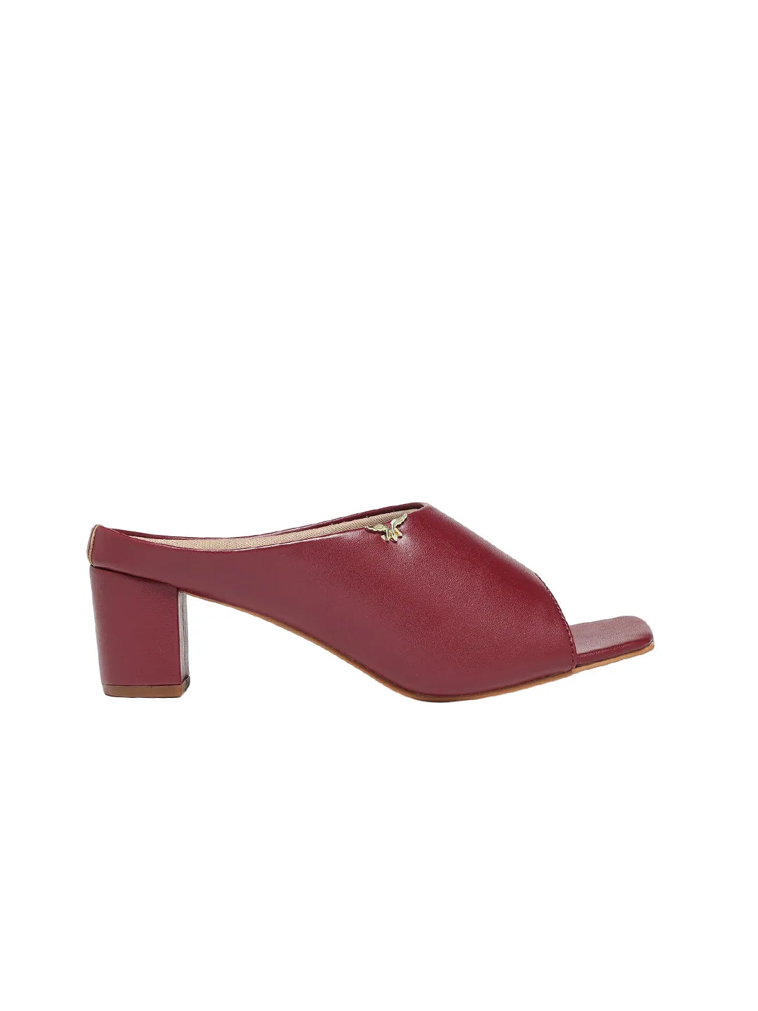 Aamya Maroon Block Heels