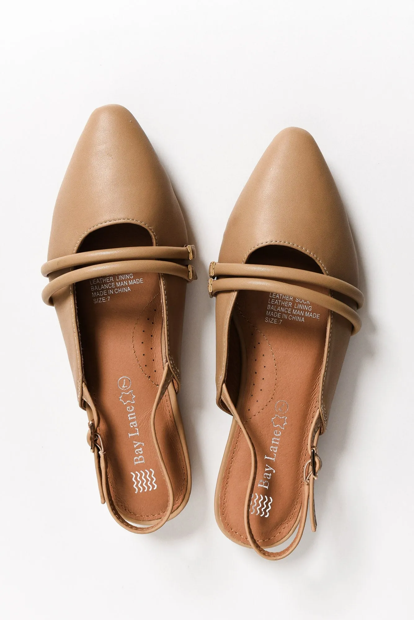 Abby Taupe Leather Slingback Mule