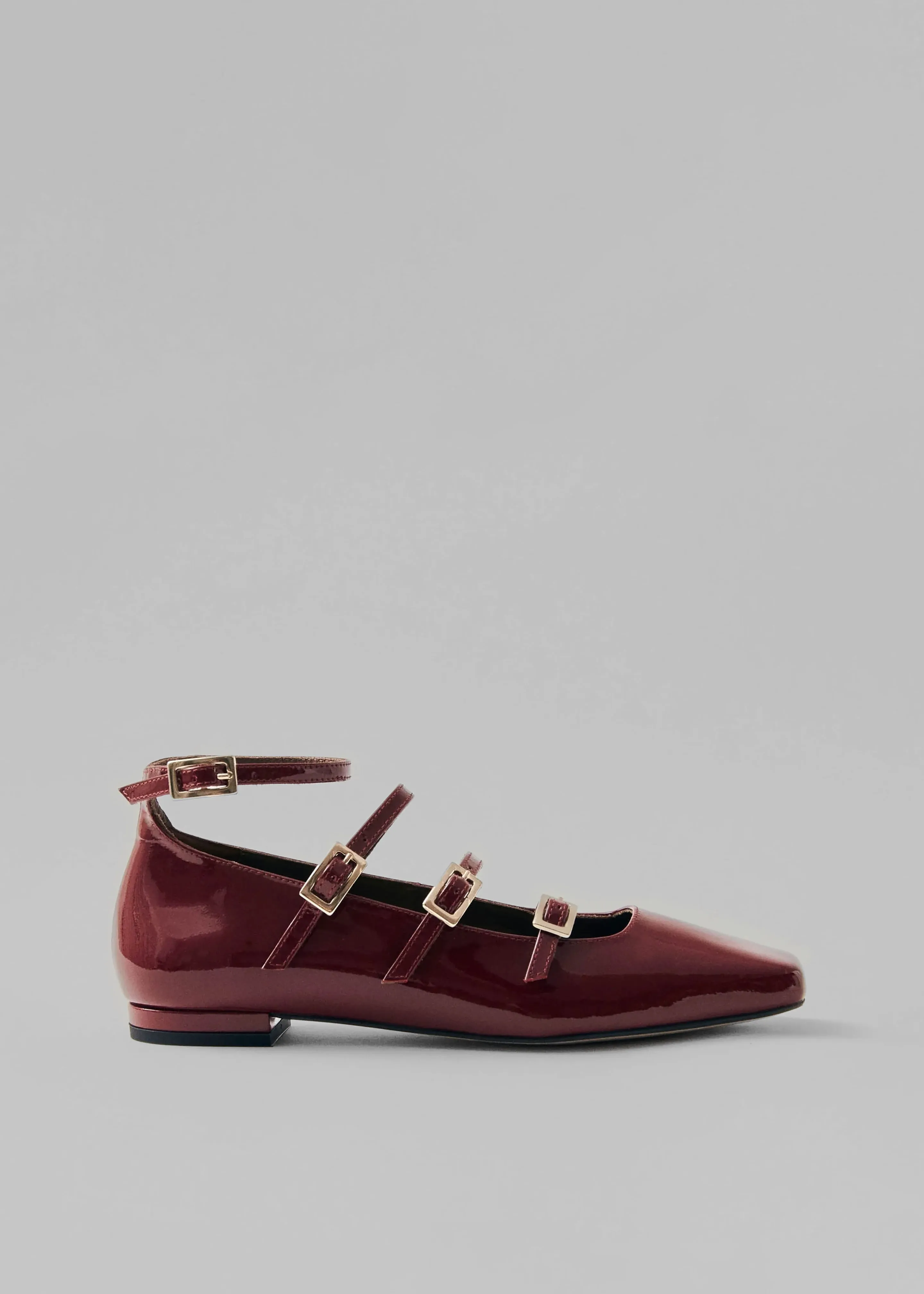 Alohas Luke Onix Leather Ballet Flats - Wine Burgundy