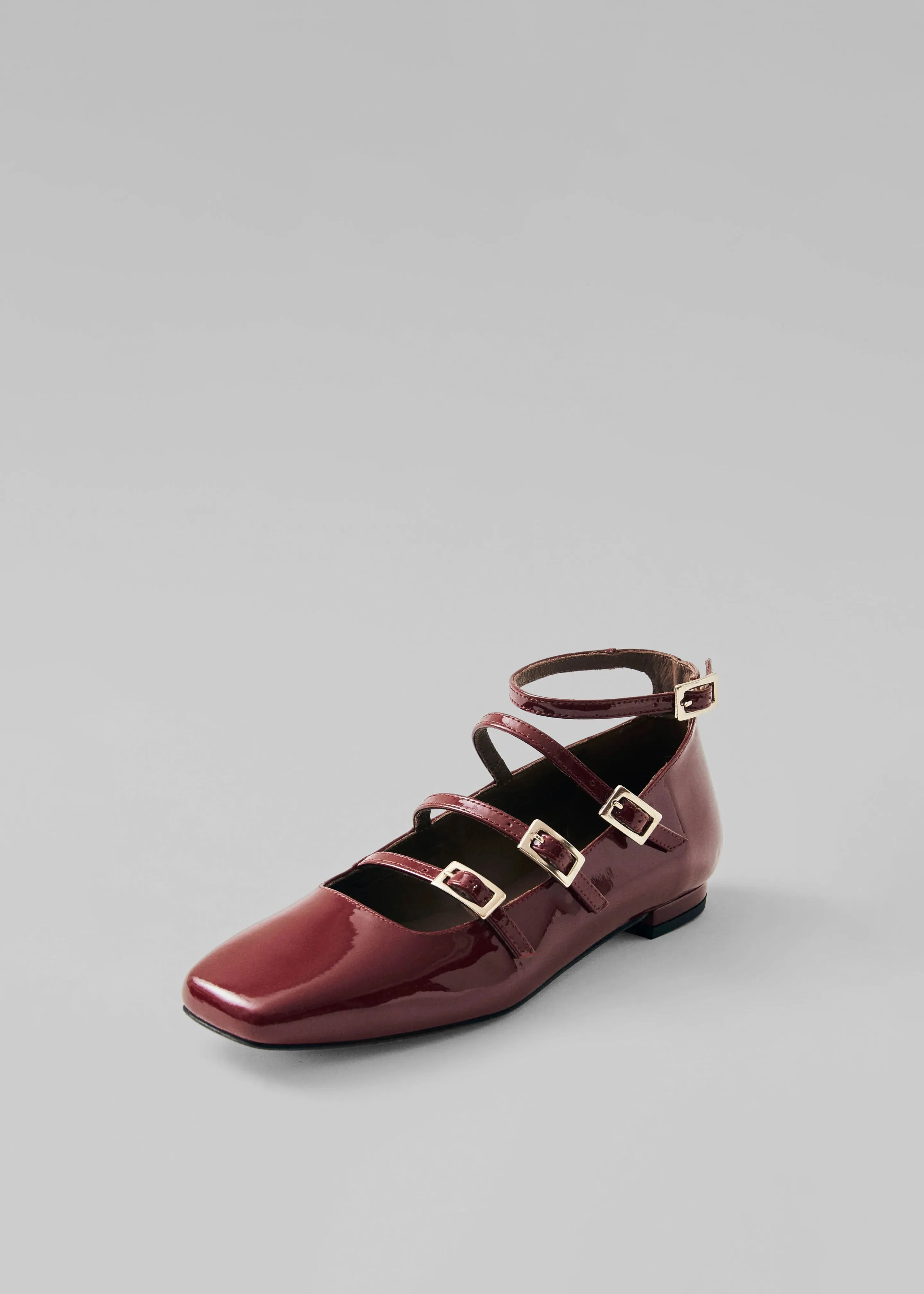 Alohas Luke Onix Leather Ballet Flats - Wine Burgundy