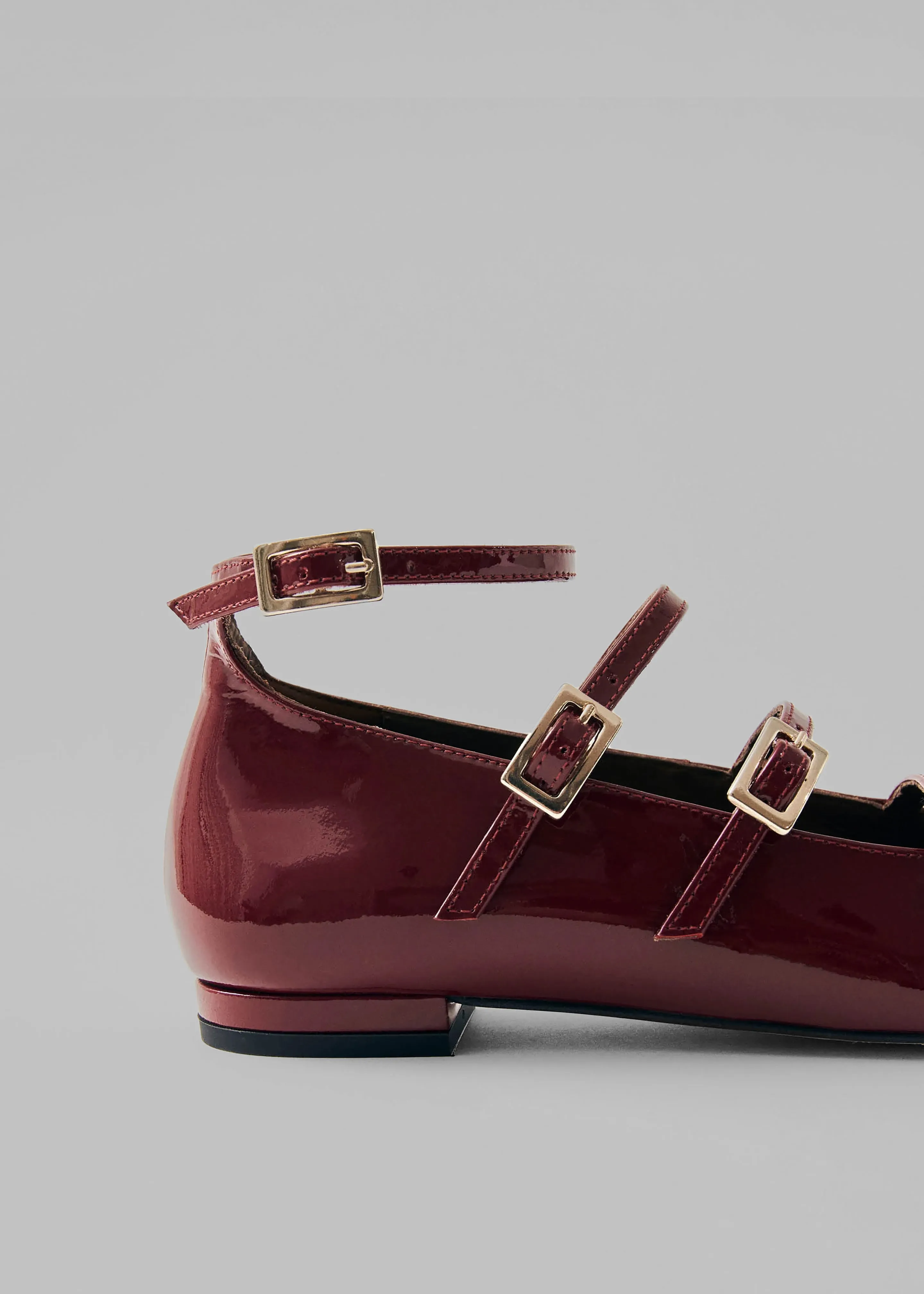 Alohas Luke Onix Leather Ballet Flats - Wine Burgundy