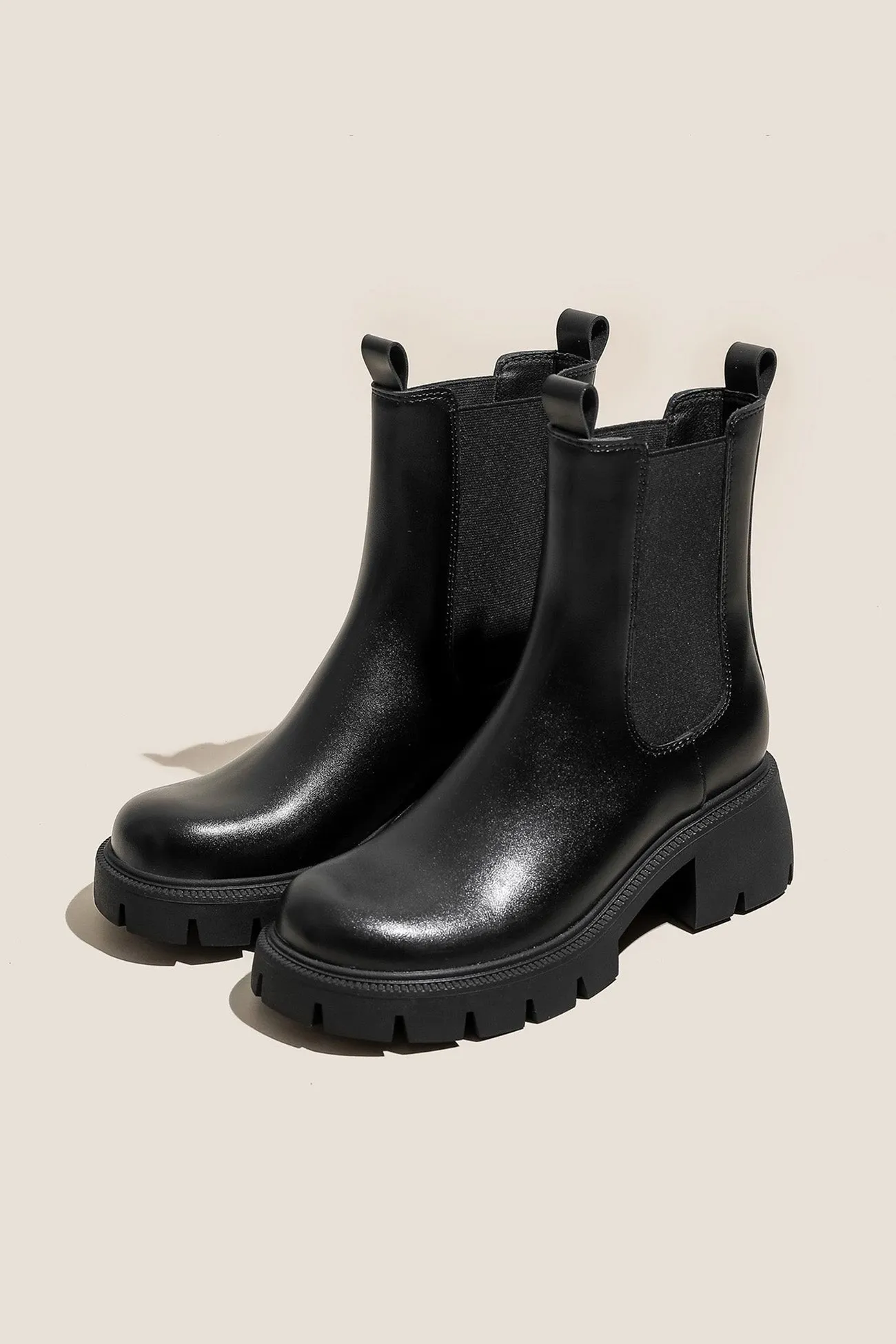 Amozae-Solid Color Platform Chelsea Ankle Boots