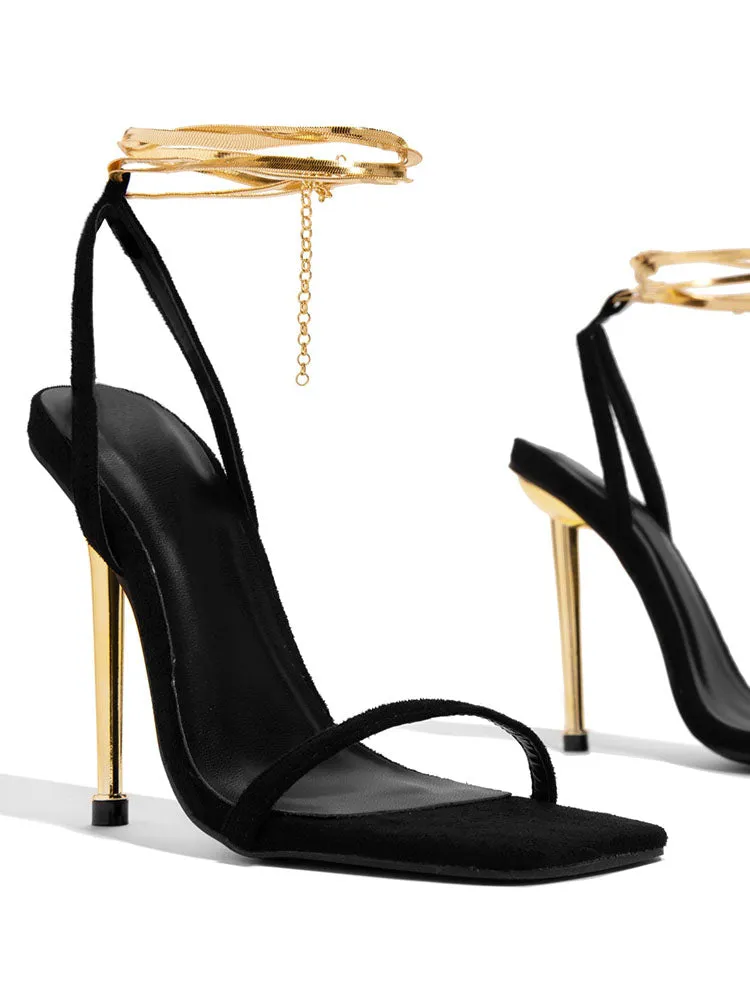 Amozae-Square Toe Ankle Strap Sandals