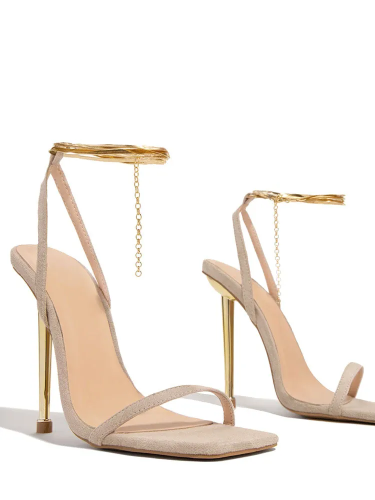 Amozae-Square Toe Ankle Strap Sandals