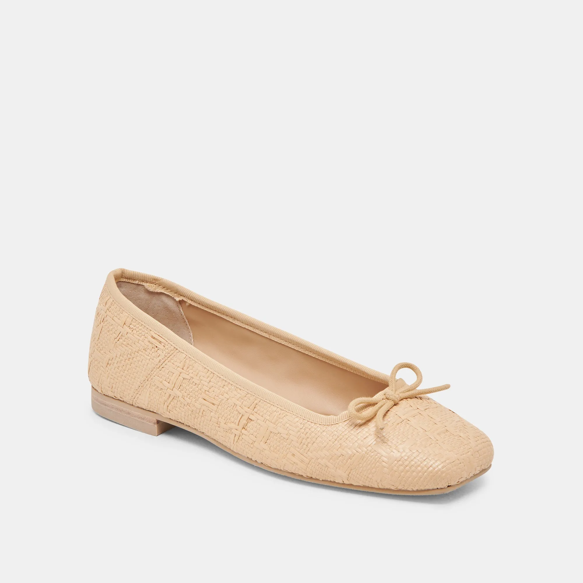 ANISA BALLET FLATS LT NATURAL WOVEN RAFFIA