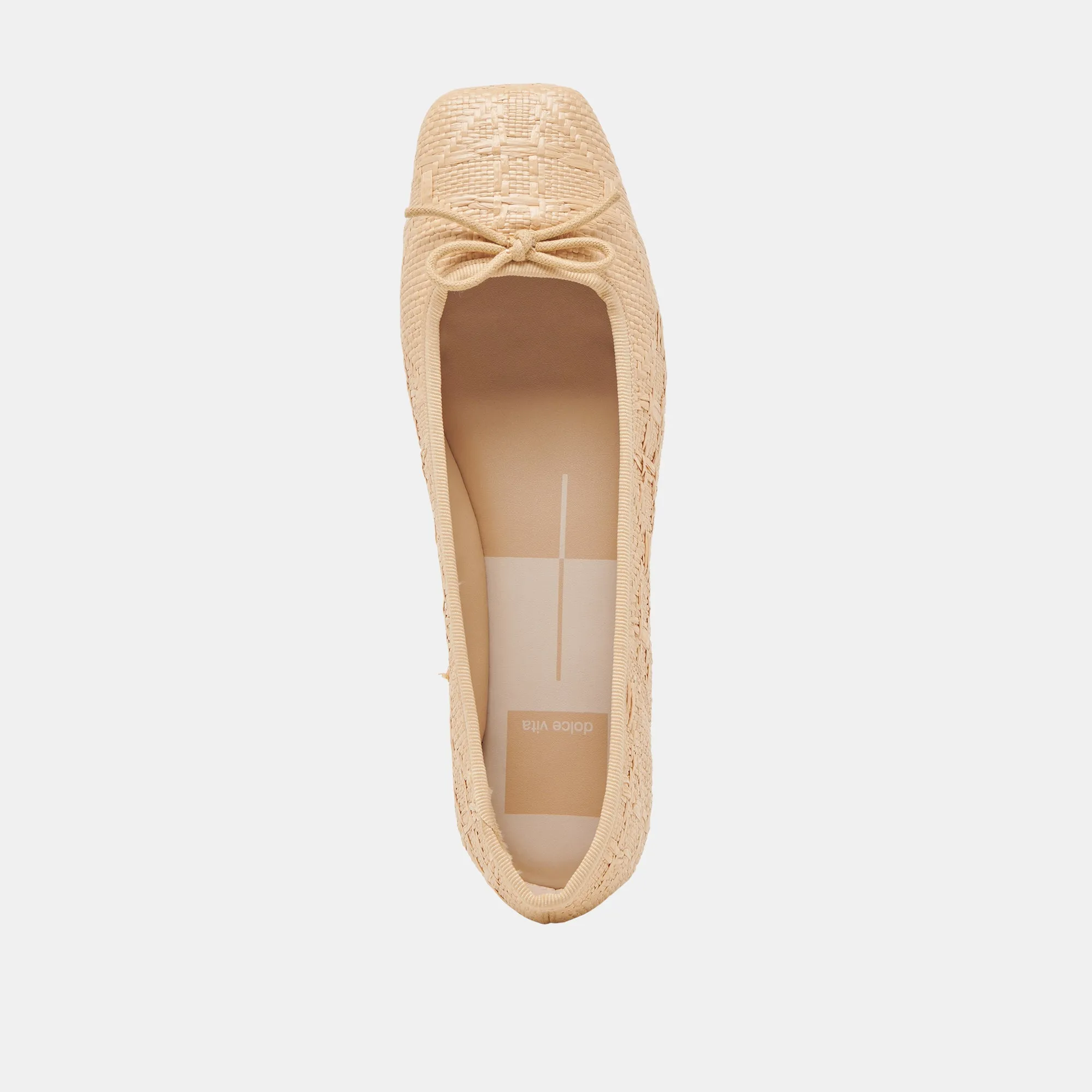 ANISA BALLET FLATS LT NATURAL WOVEN RAFFIA