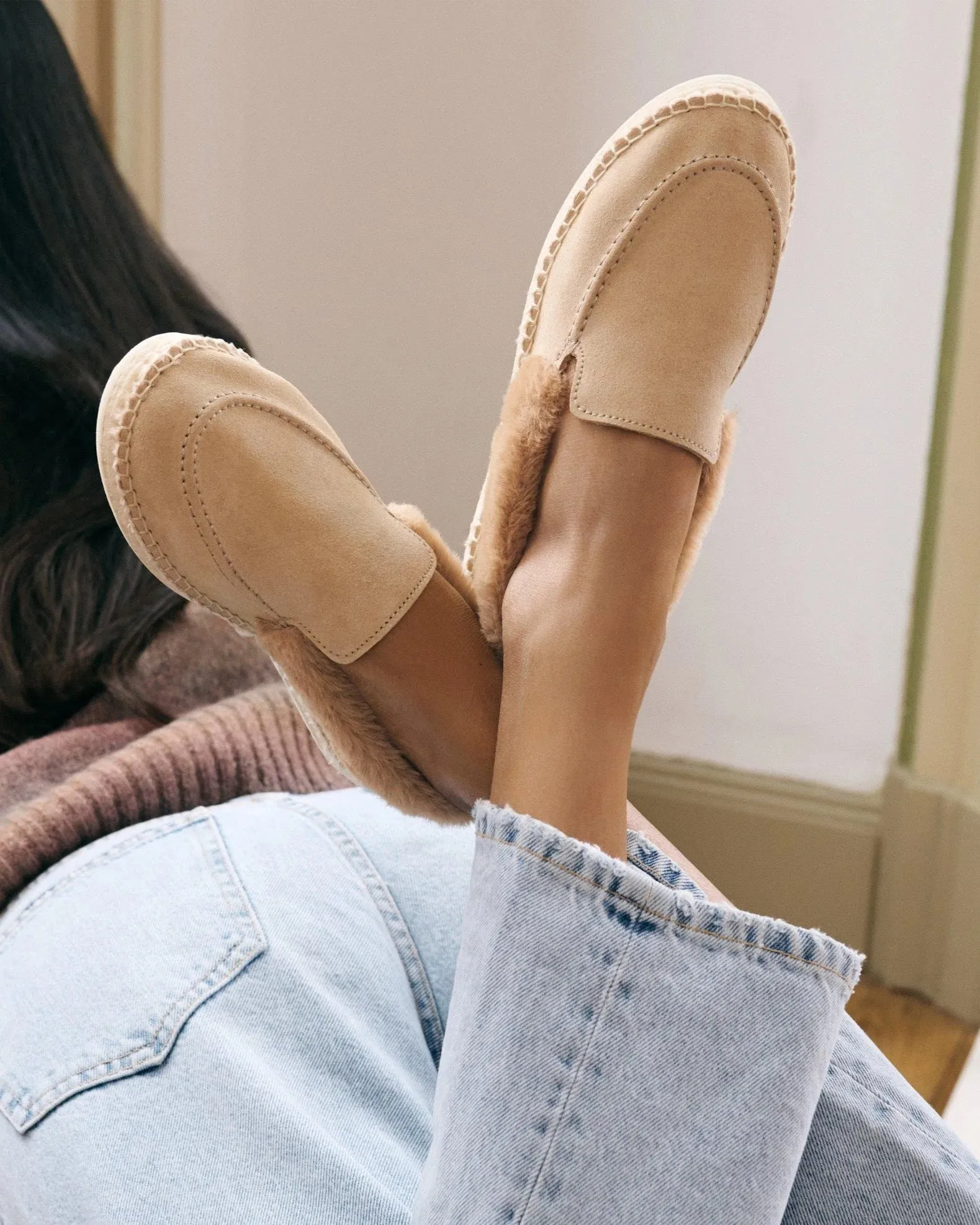 Aspen Loafers Suede Espadrilles Champagne Beige