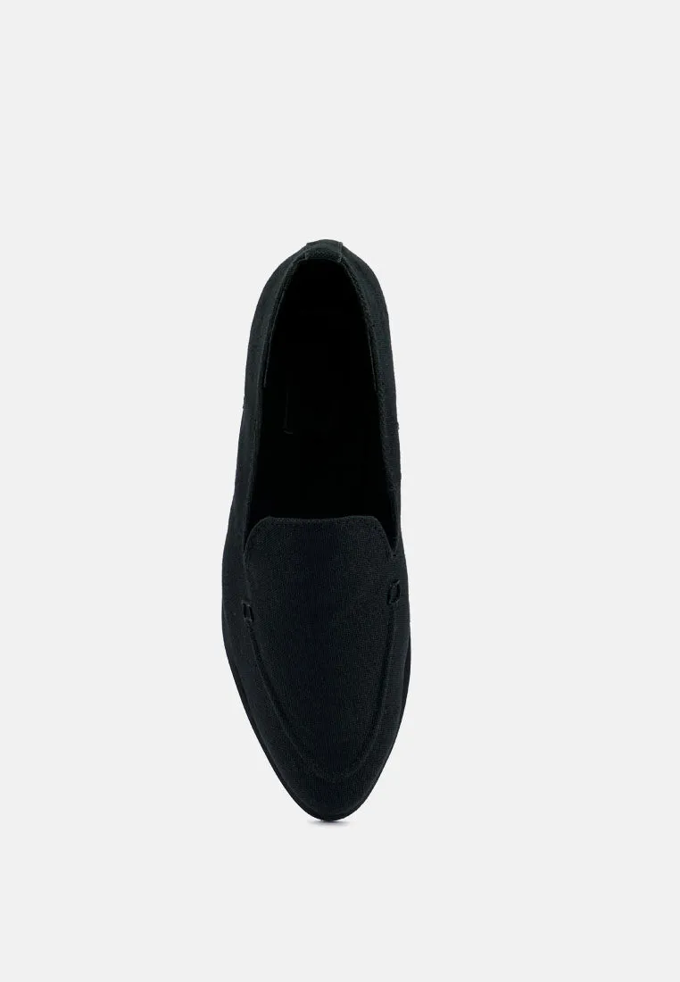 BOUGIE Black Organic Canvas Loafers