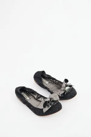 Brocade Embellished Ballet Flat