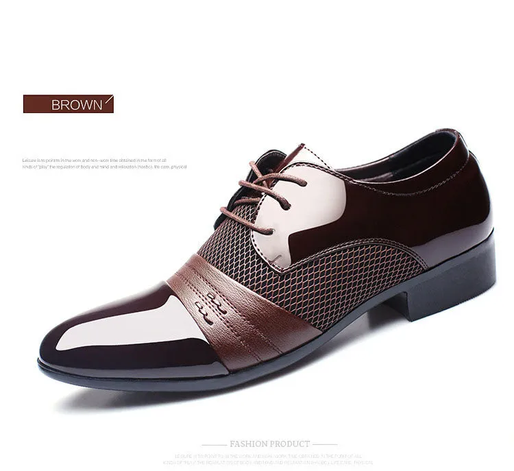 Business Flat Black Brown Breathable Low Top Mens Formal Office Shoes