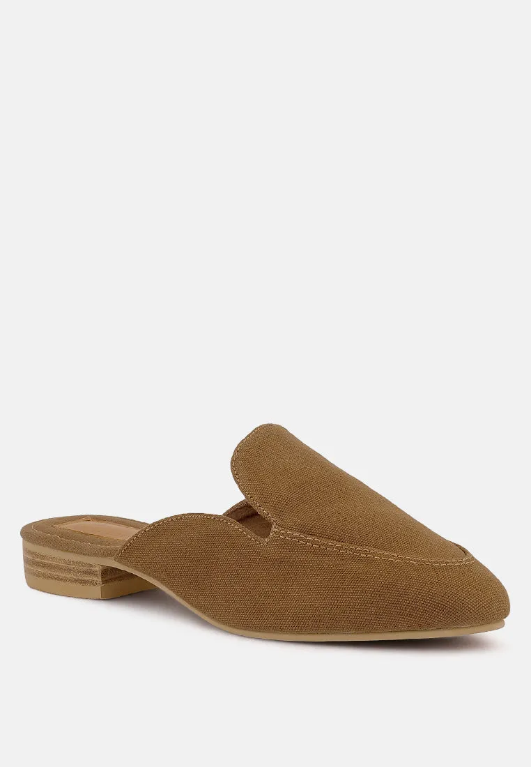 CALICO Tan Organic Canvas Mules