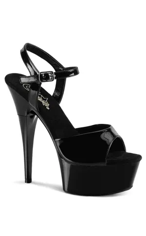 CAPTIVA-609 Black Patent Platform Heels