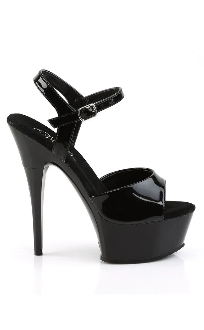 CAPTIVA-609 Black Patent Platform Heels