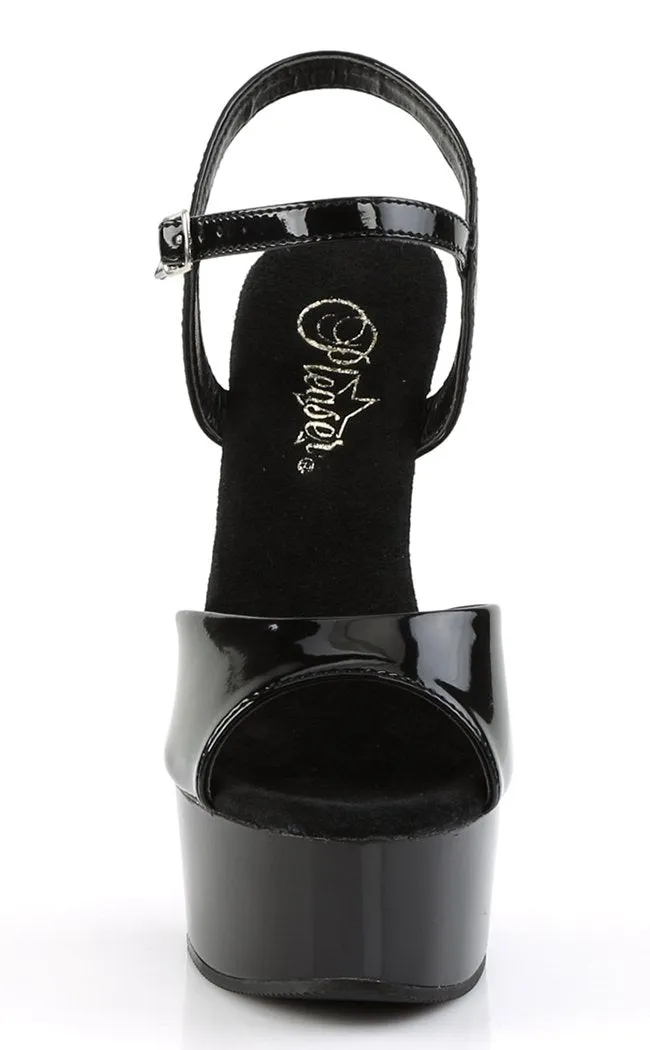 CAPTIVA-609 Black Patent Platform Heels