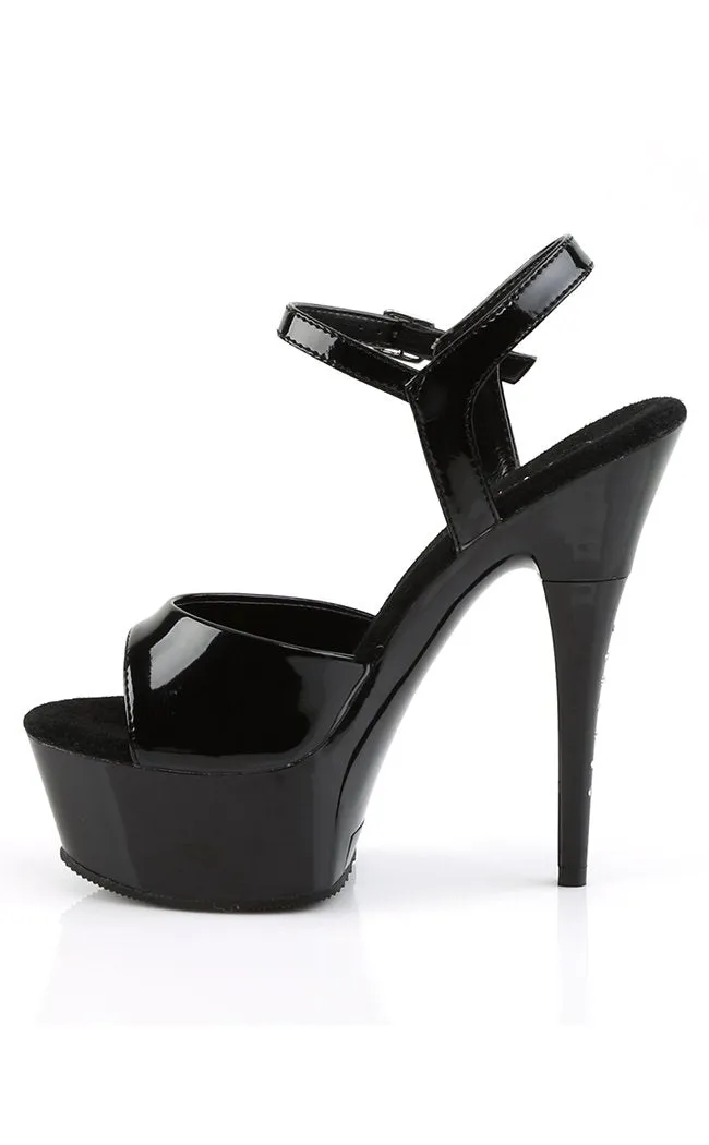 CAPTIVA-609 Black Patent Platform Heels