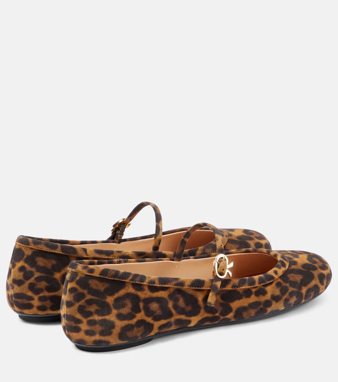 Carla suede ballet flats with leopard print Gianvito Rossi, multicolor