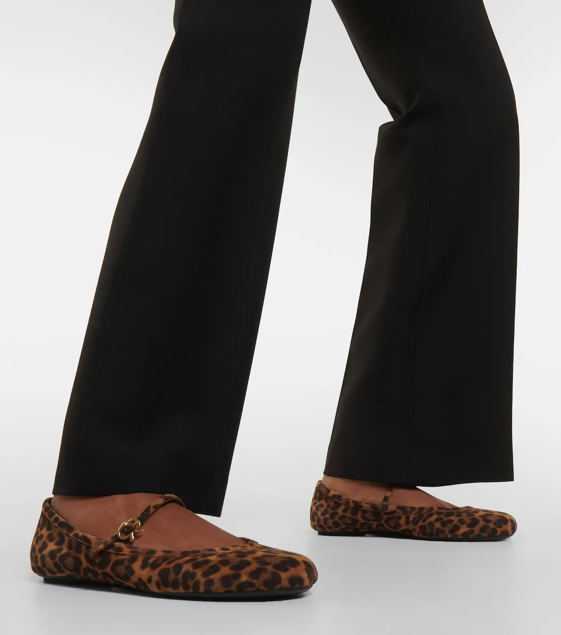 Carla suede ballet flats with leopard print Gianvito Rossi, multicolor