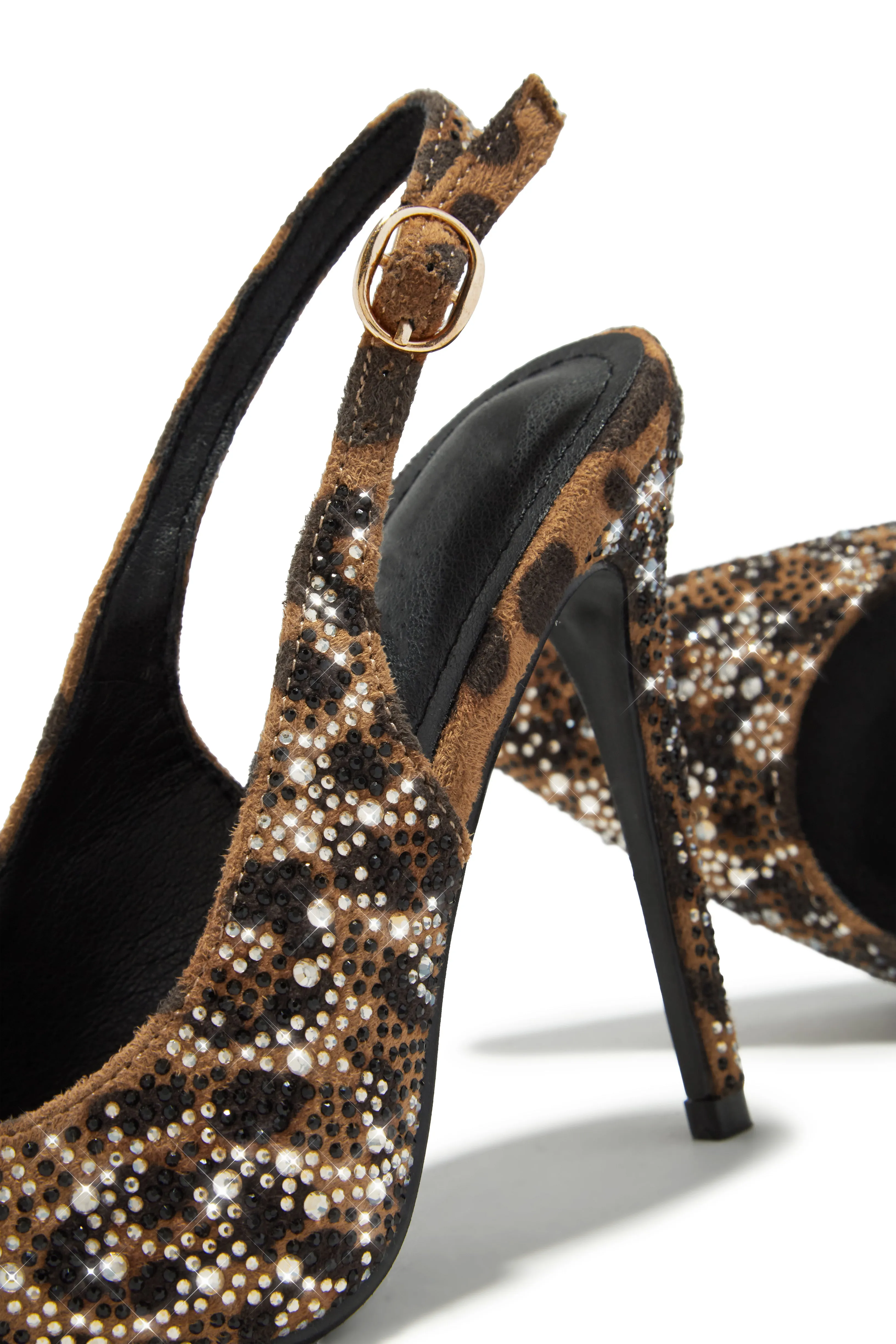 Carys Embellished Slingback Pump Heels - Leopard