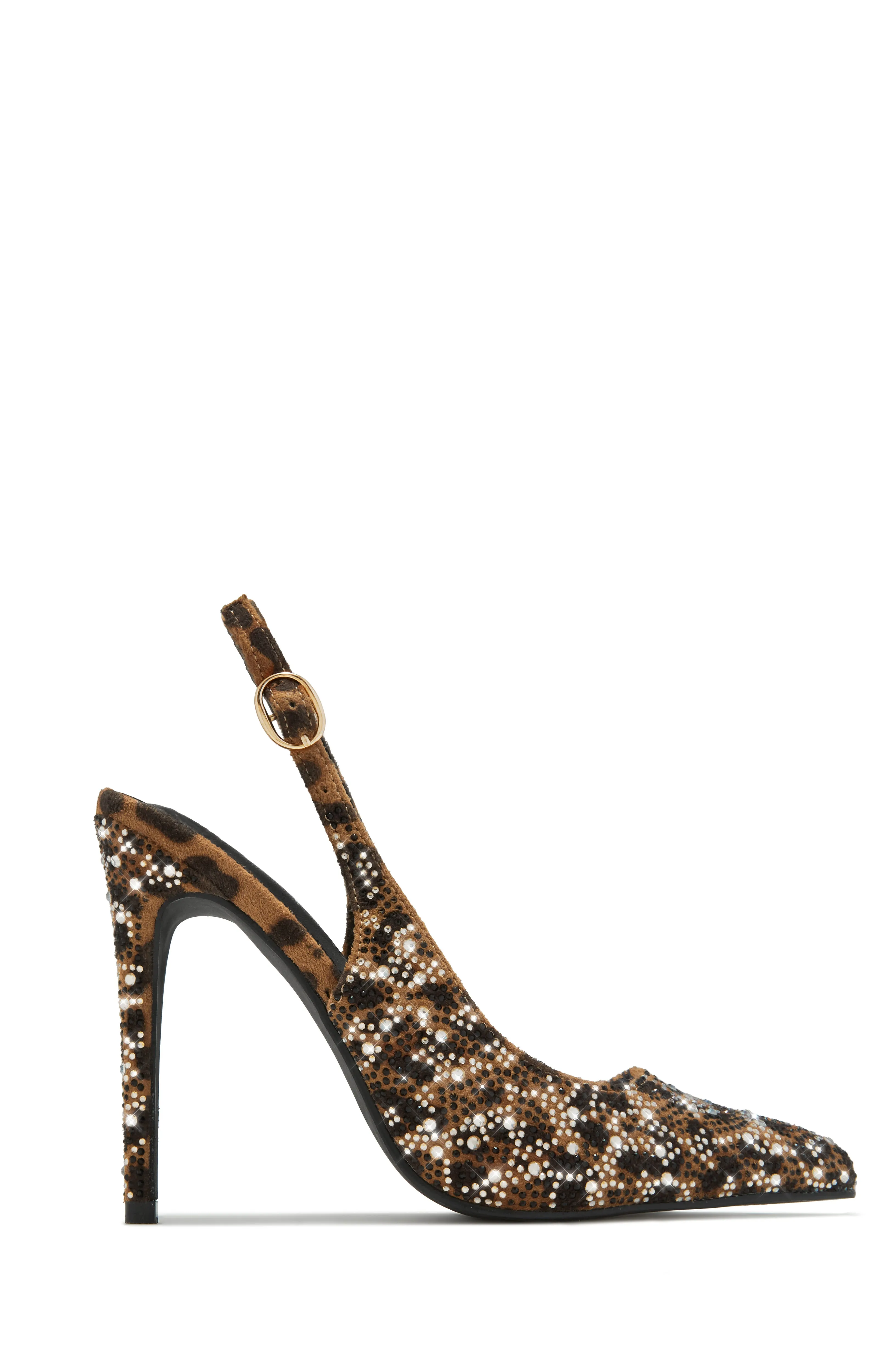 Carys Embellished Slingback Pump Heels - Leopard