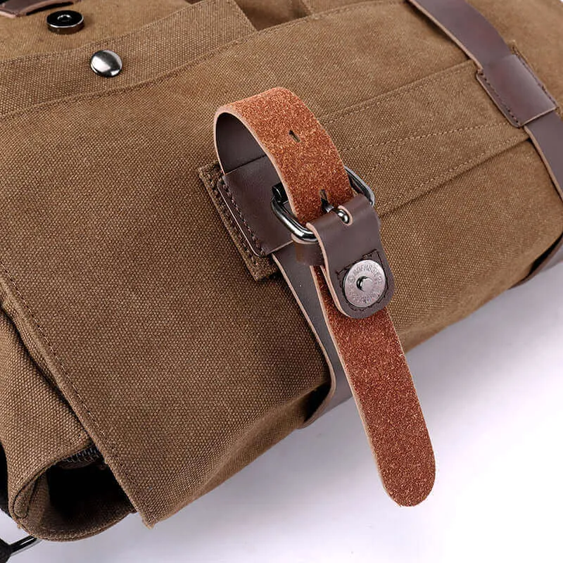 Casual Canvas Shoulder Crossbody Messenger Bag | Fits 15 Inch Laptop Satchel