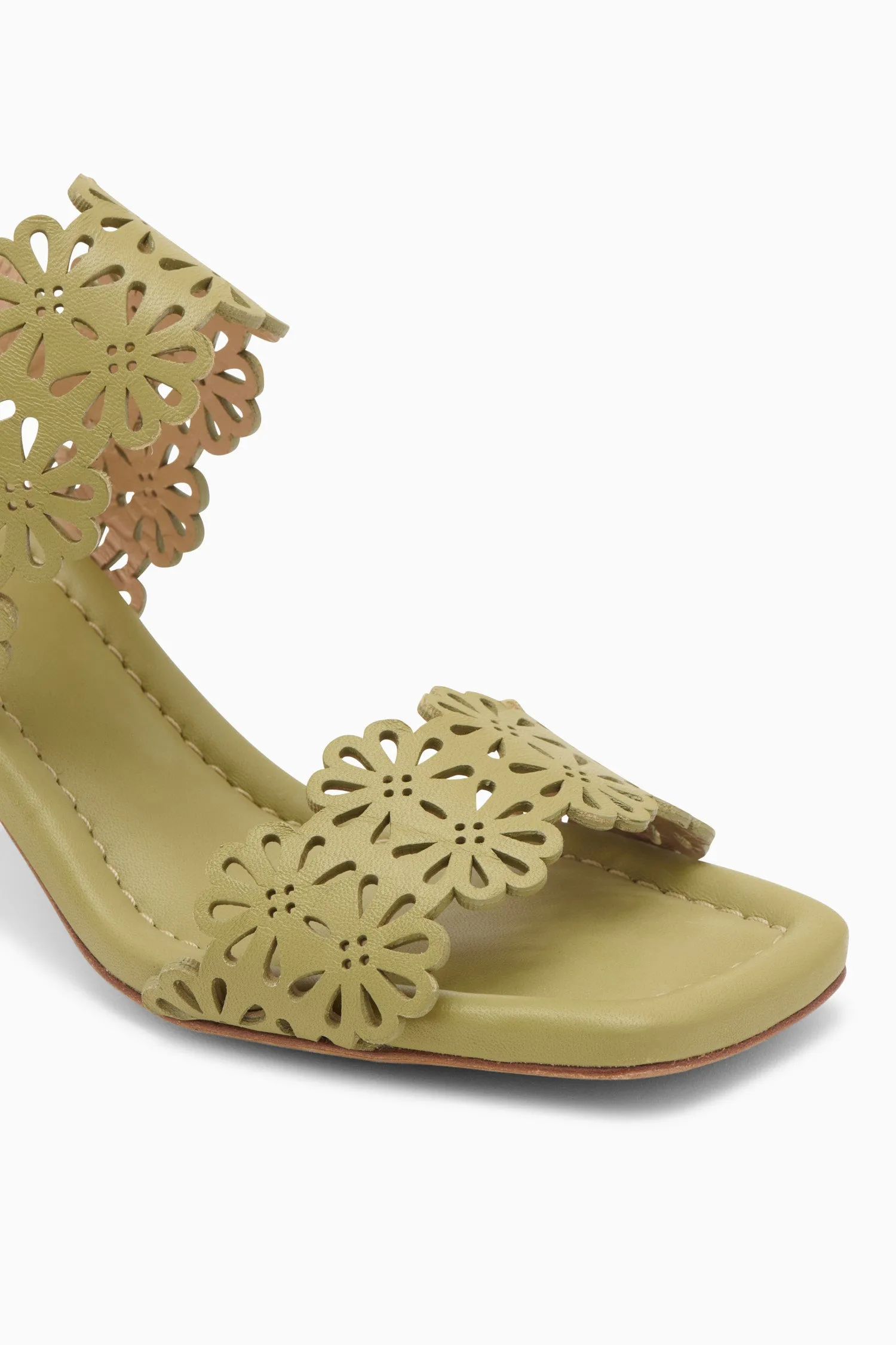 Celeste Eyelet Mid Heel - Lichen