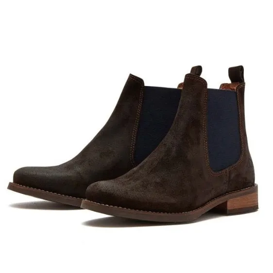 CHATHAM Ladies Arlington Suede Chelsea Boots - Dark Brown