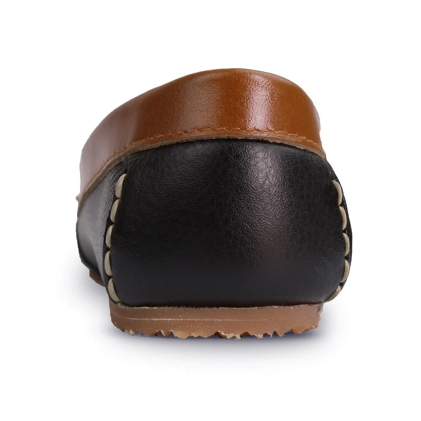 Classico Leather Moccasin Black Beige