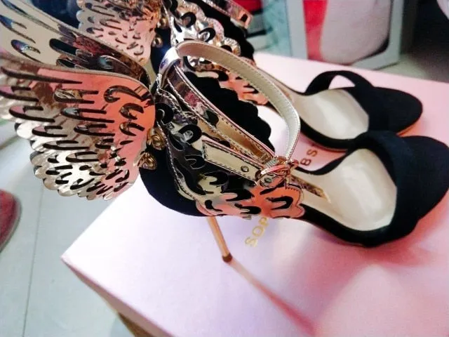 Colorful Butterfly Wing High Heel Stiletto Jewelled Party Dress Sandals