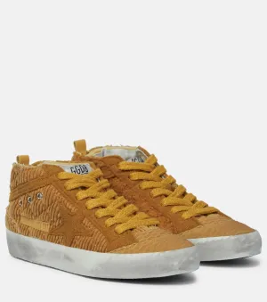 Corduroy Mid Star Golden Goose High Top Sneakers, yellow