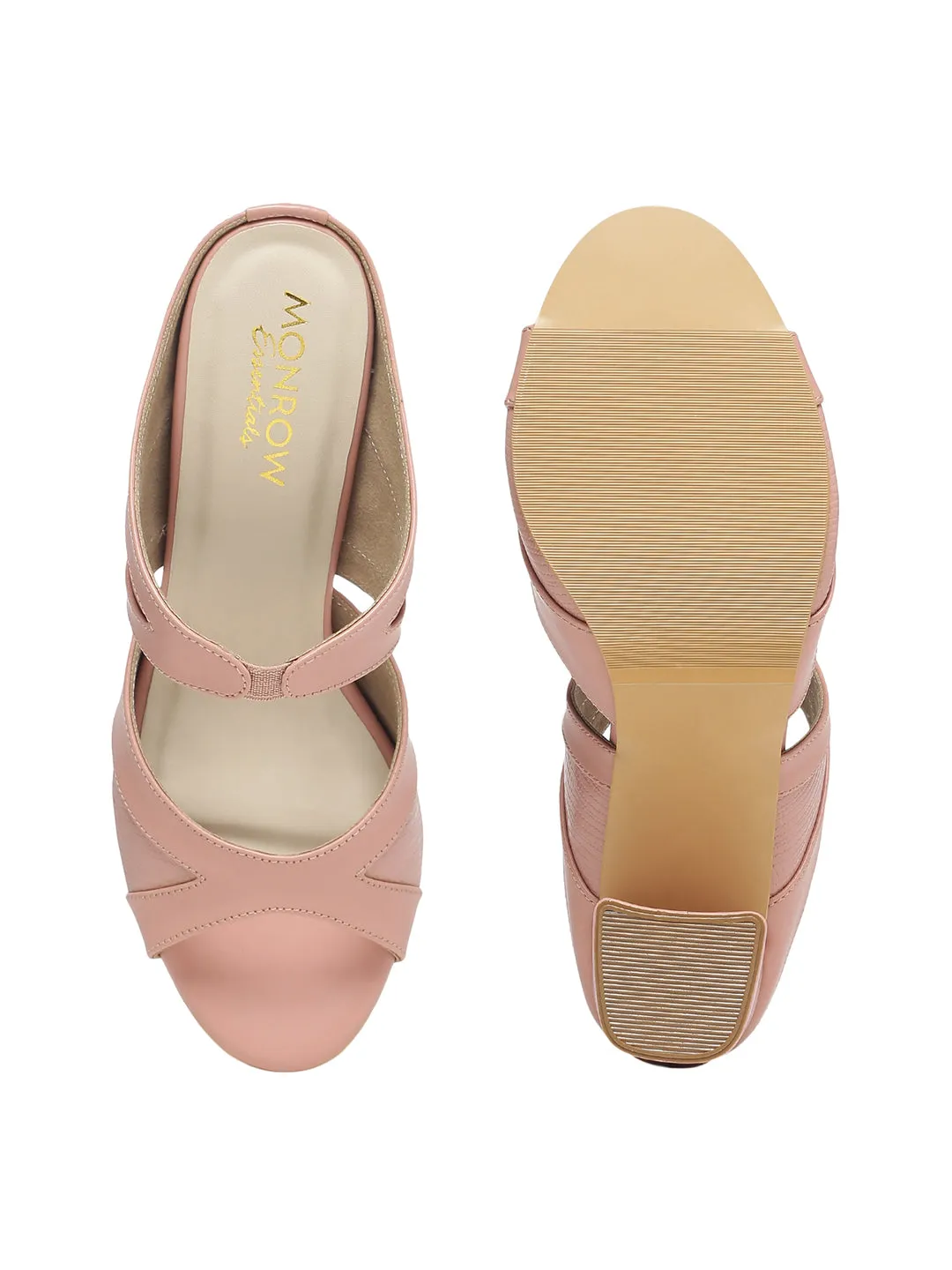 Divaya Pink Block Heels