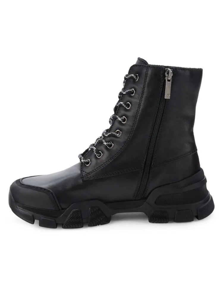 Elvira Aquatalia leather combat boots, black