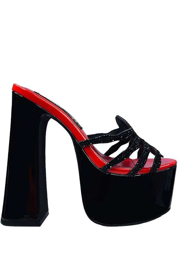 ELVIRA SPIDER [BLK/RD] | PLATFORM HEELS [PREORDER]