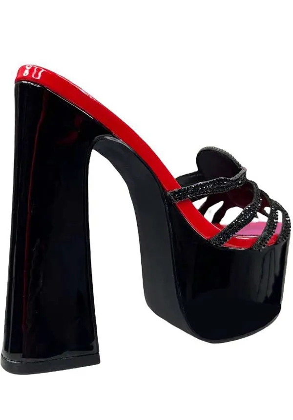 ELVIRA SPIDER [BLK/RD] | PLATFORM HEELS [PREORDER]