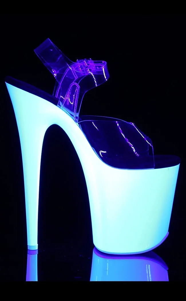 FLAMINGO-808UV Clear & White UV Platform Heels