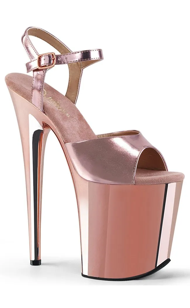 FLAMINGO-809 Rose Gold Platform Heels