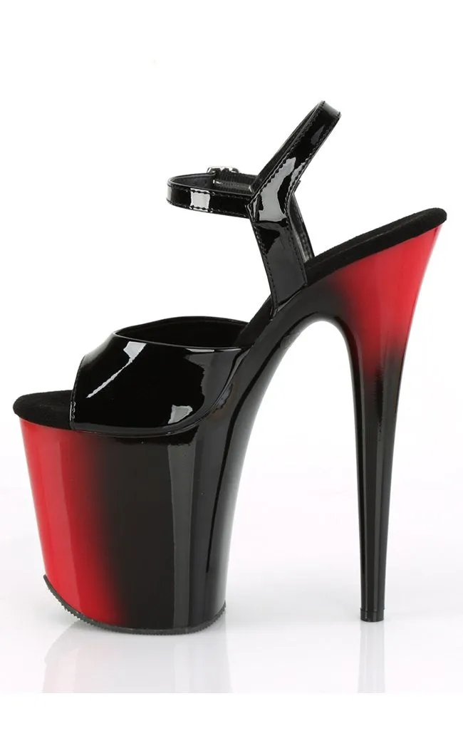 FLAMINGO-809BR Red-Black Platform Heels