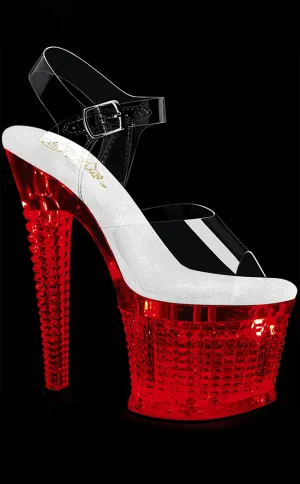 FLASHDANCE-708SPEC Clear Light Up Platform Heels