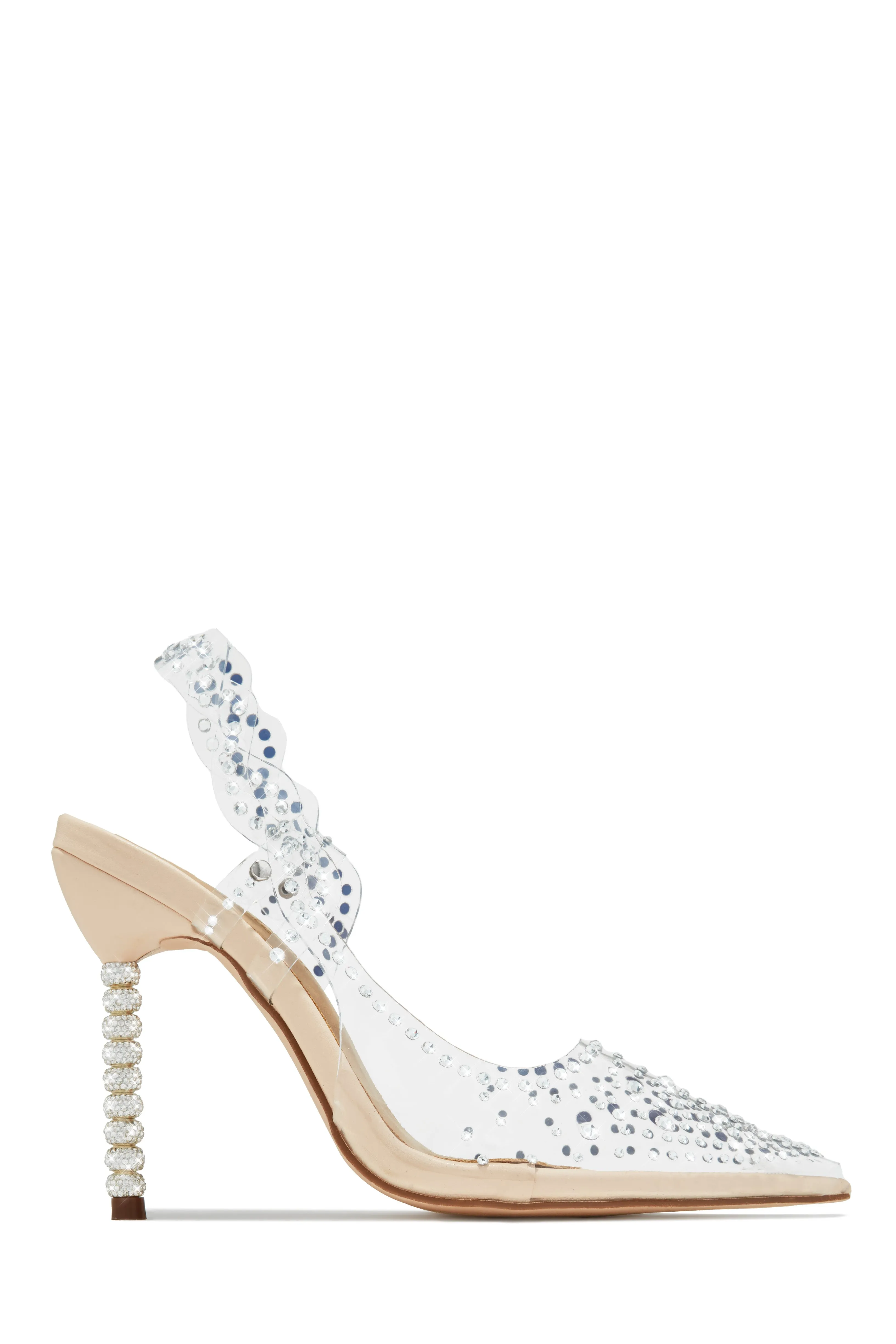 Gianella Embellished Slingback Pump Heels - Nude