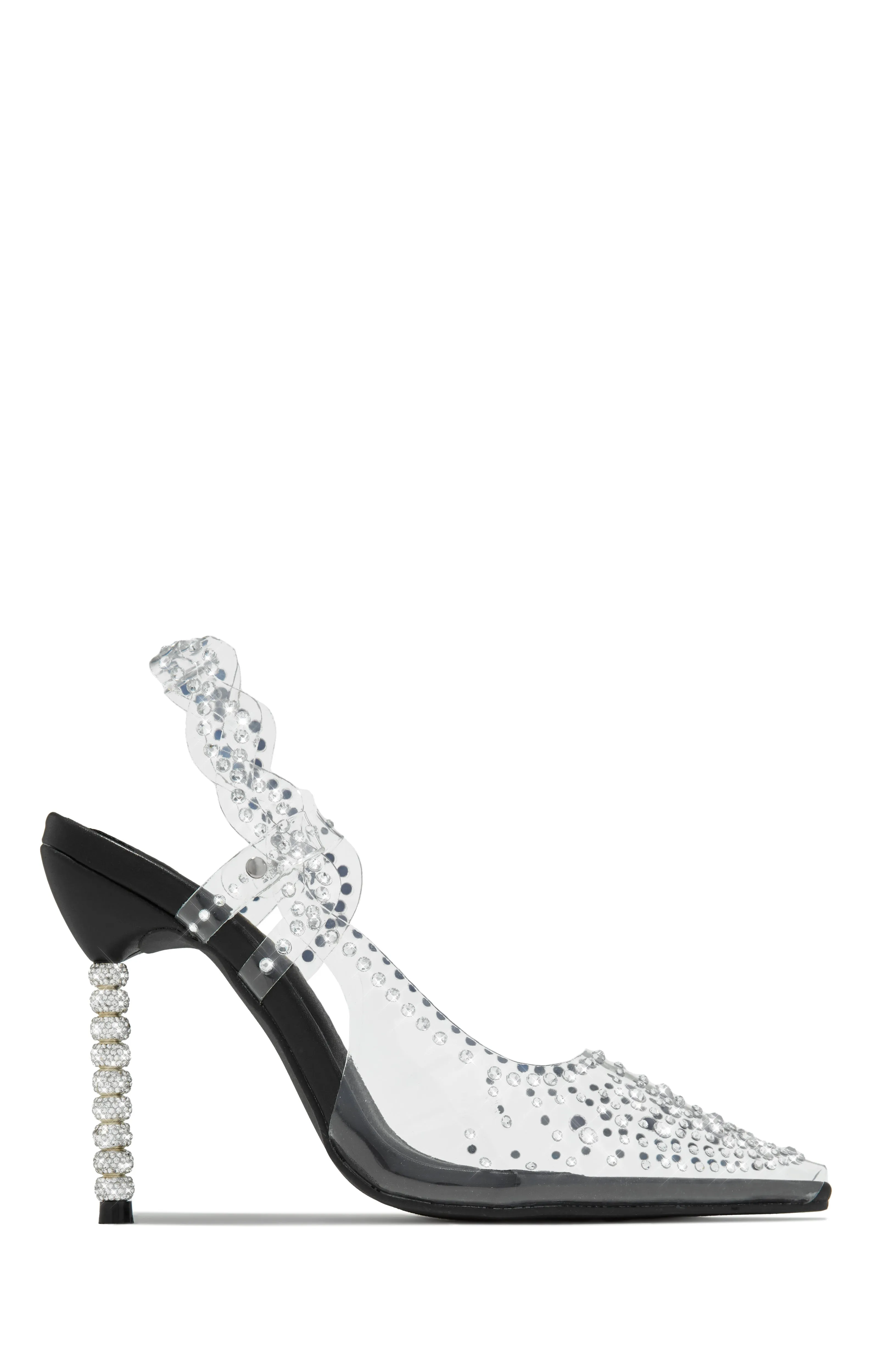 Gianella Embellished Slingback Pump Heels - Silver