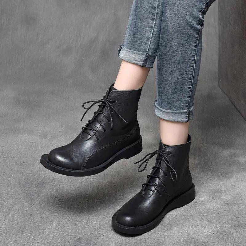 Handmade Wide Toe Winter Ankle Boots Women