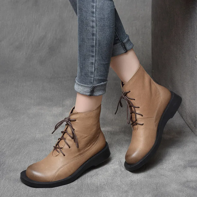 Handmade Wide Toe Winter Ankle Boots Women