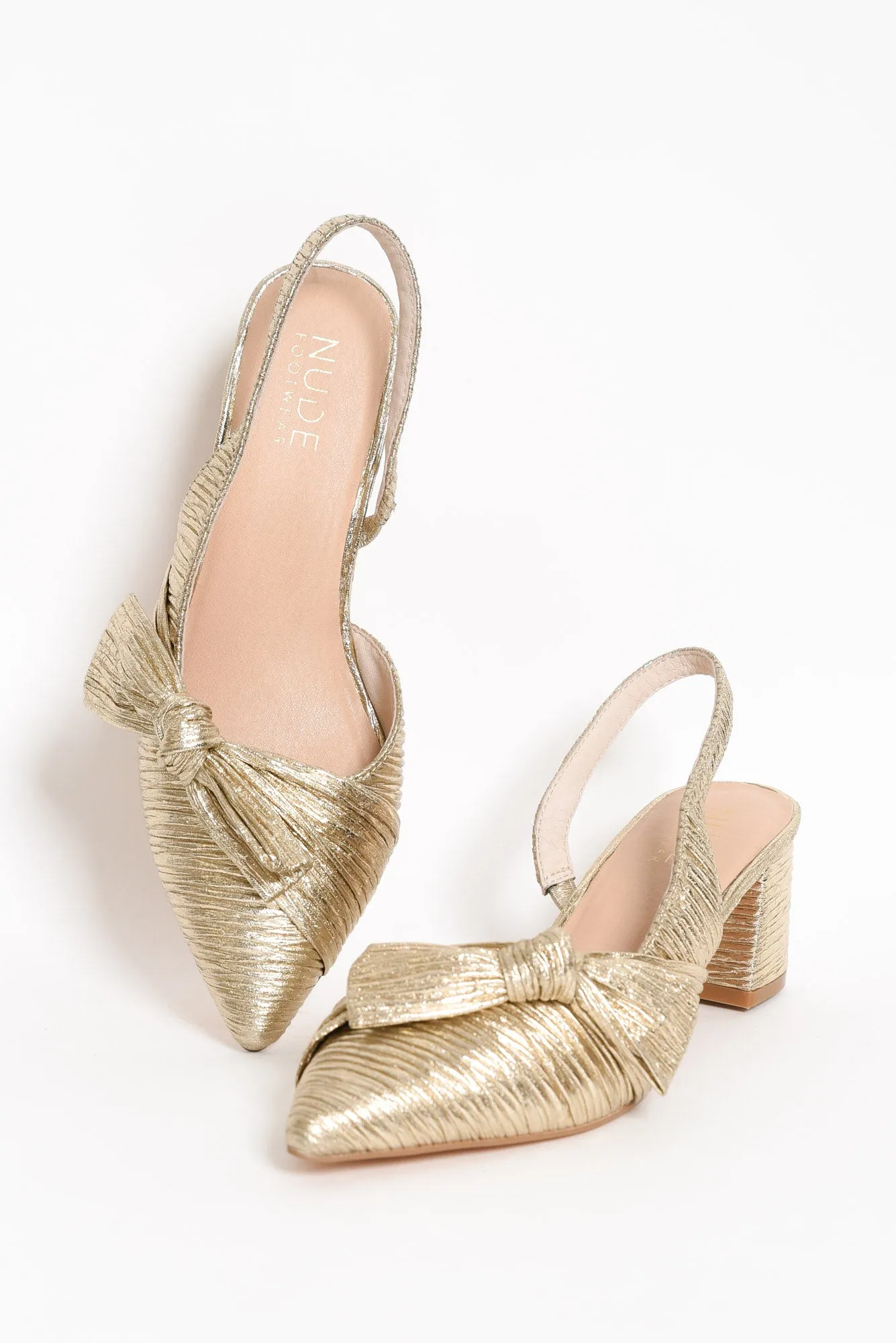 Isla Gold Bow Slingback Heel