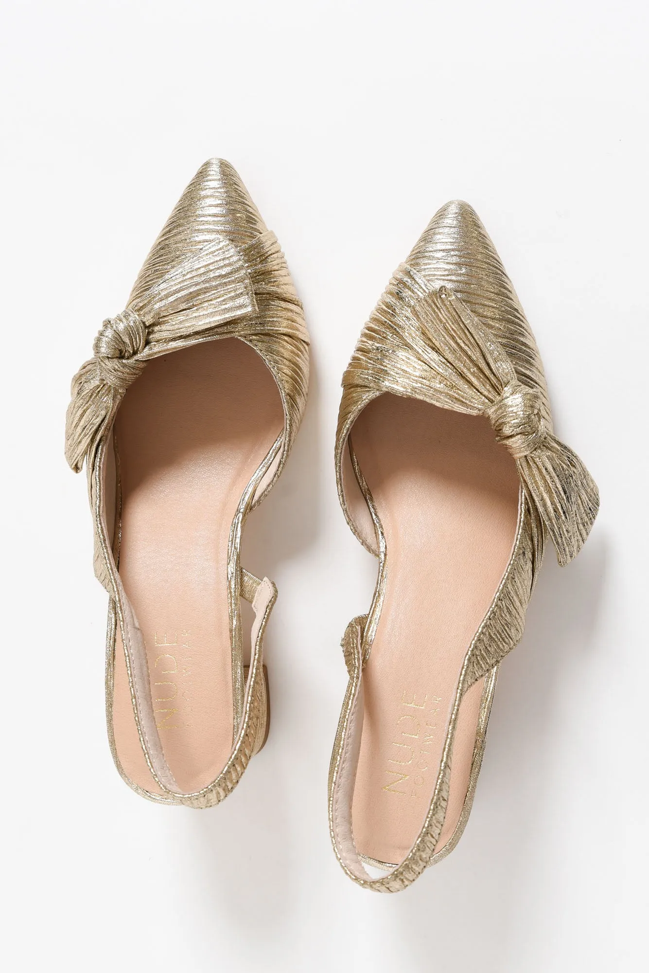 Isla Gold Bow Slingback Heel