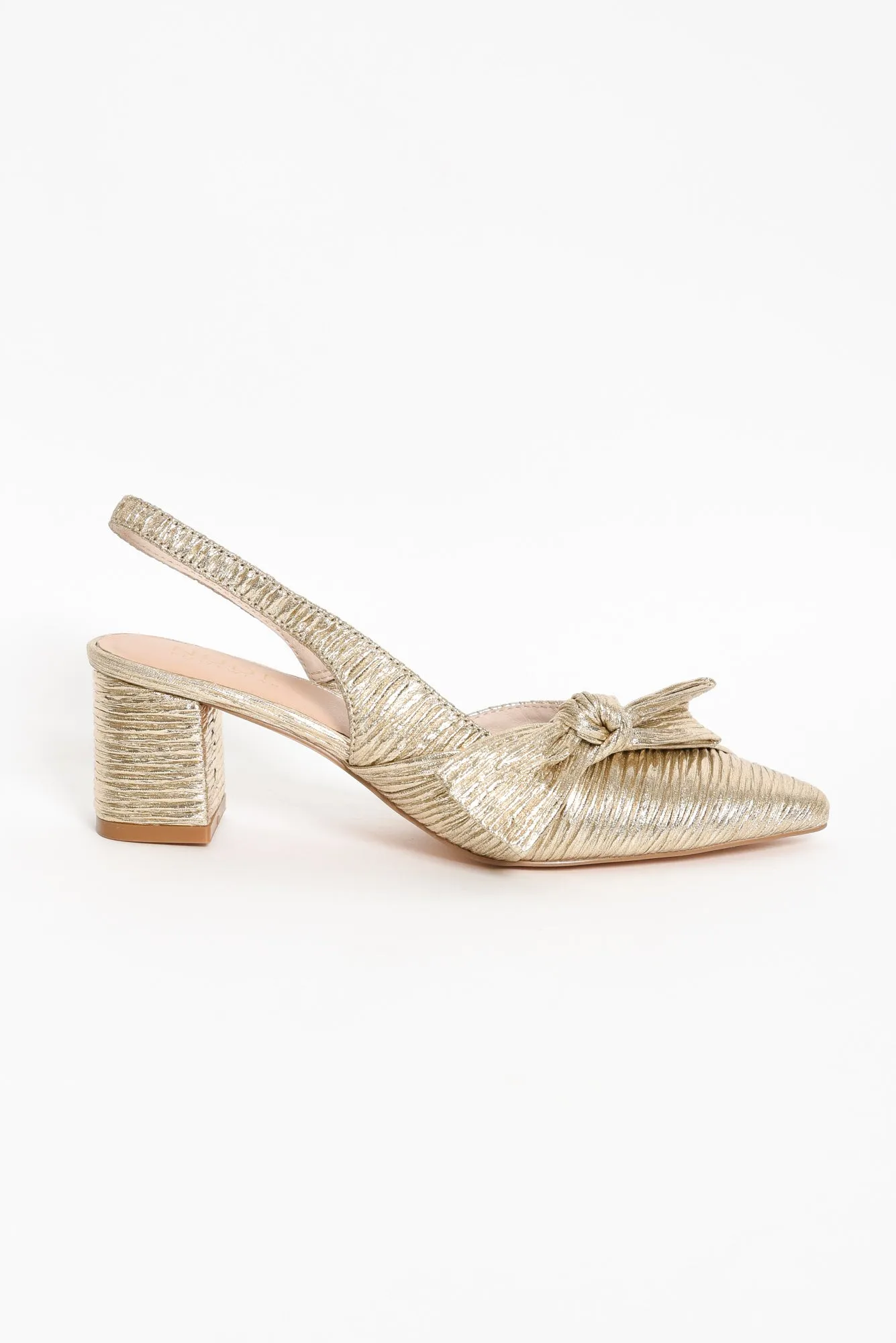 Isla Gold Bow Slingback Heel