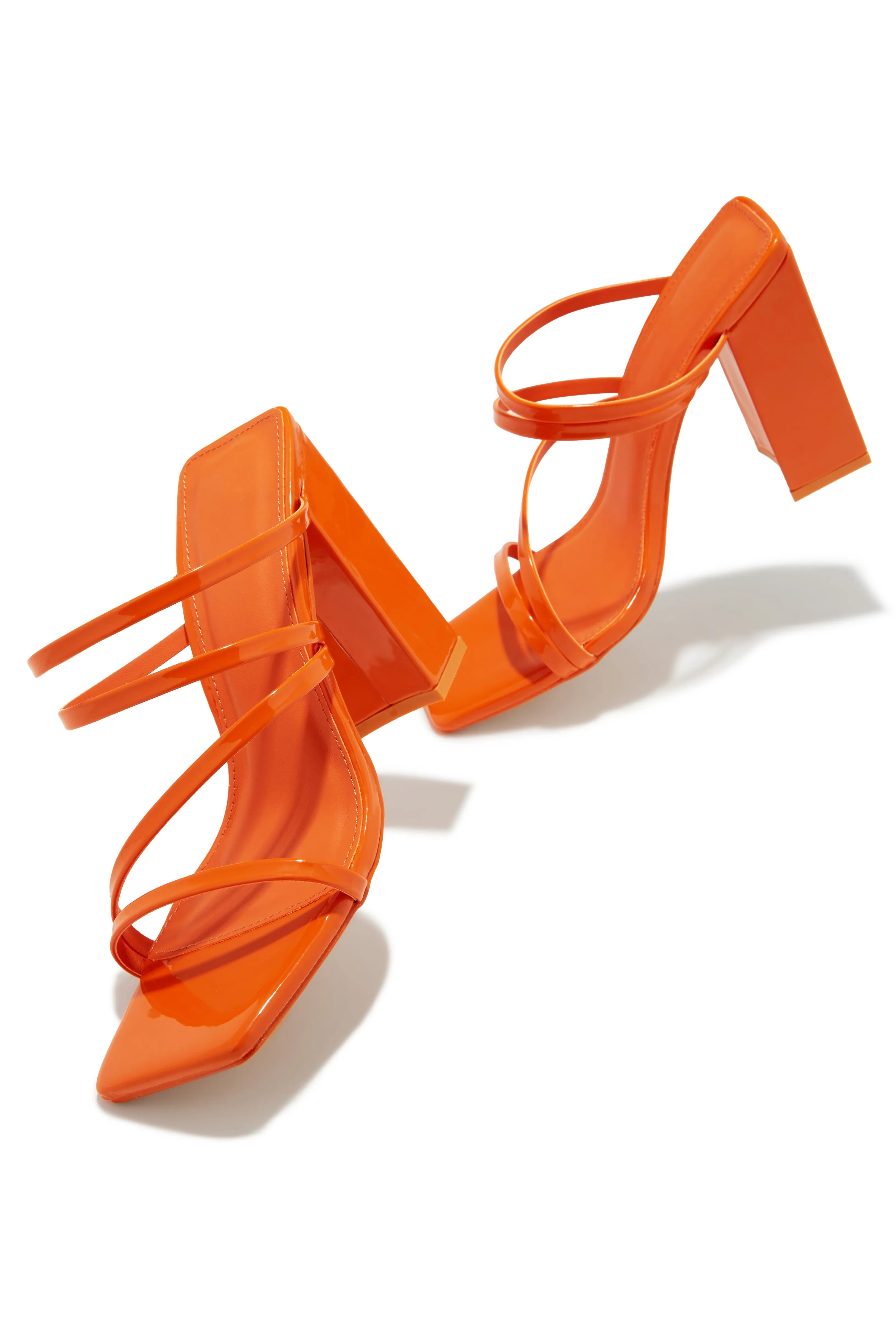 Jaziel Block Heel Mules - Orange