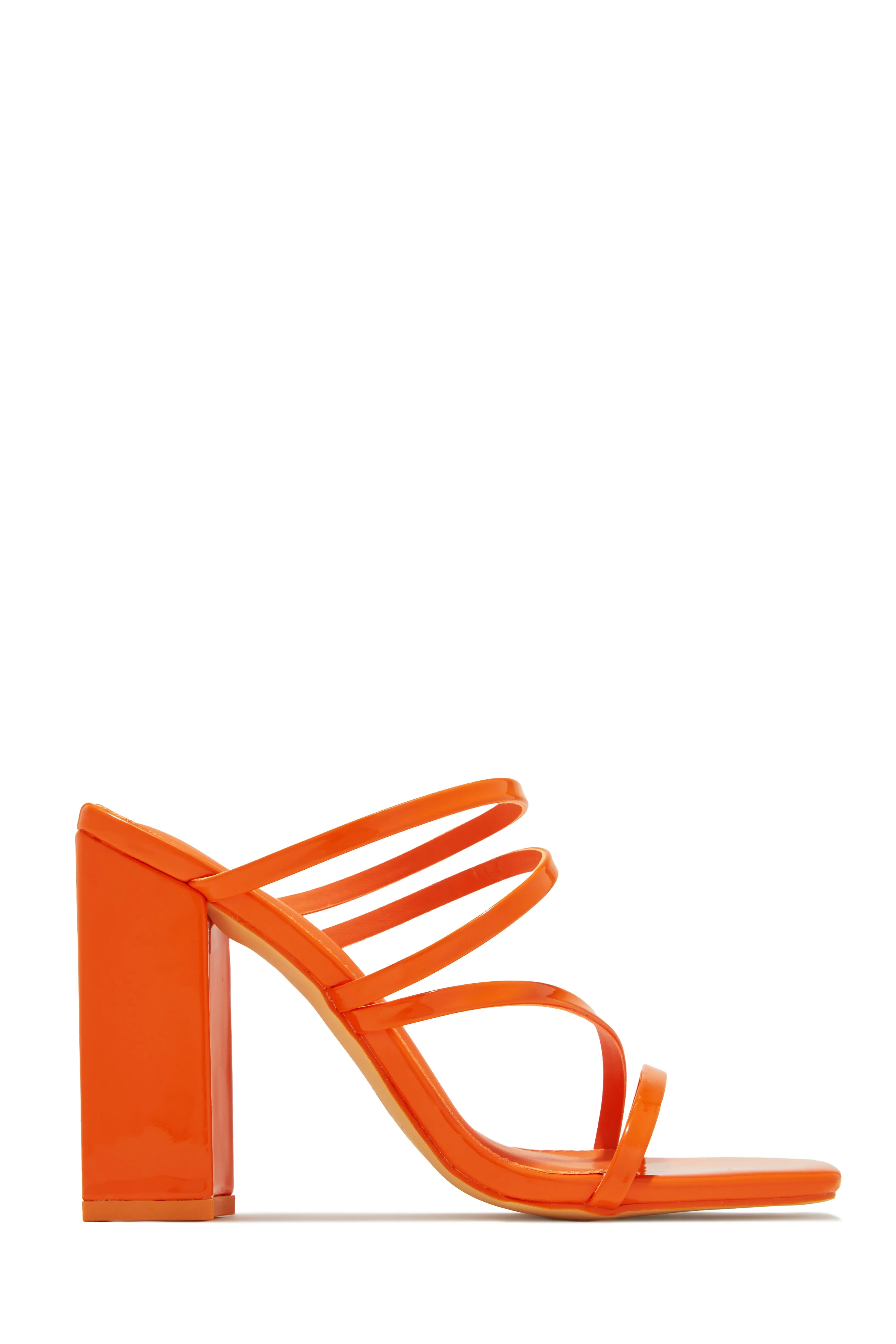 Jaziel Block Heel Mules - Orange