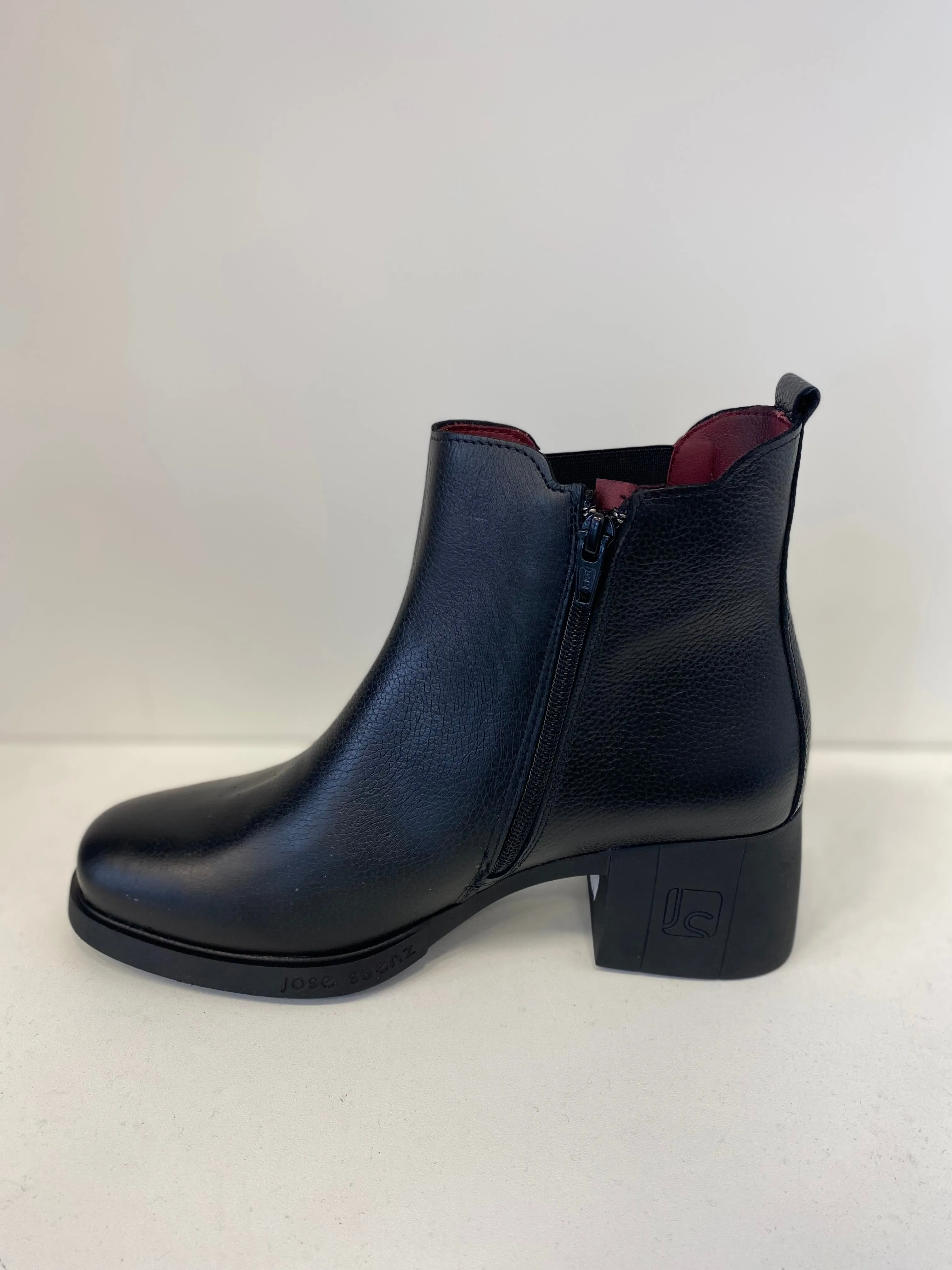 Jose Saenz Leather Black Chelsea Ankle Boot