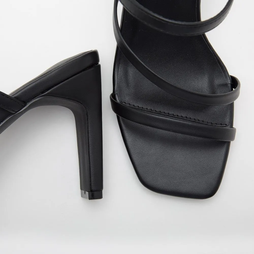 Jules Black Asymmetrical Block Heels