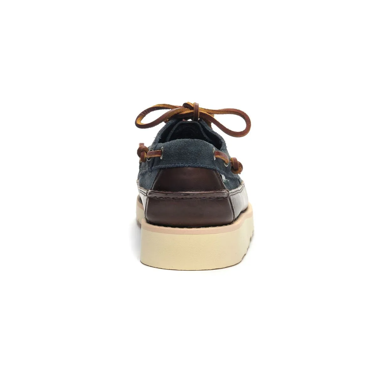 Keuka Lea Canoe Moc - Navy Blue & Dark Brown