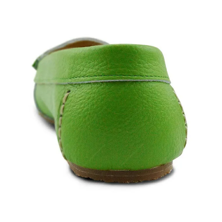 Leather Moccasin Wrinkle Soft Pomelo Green